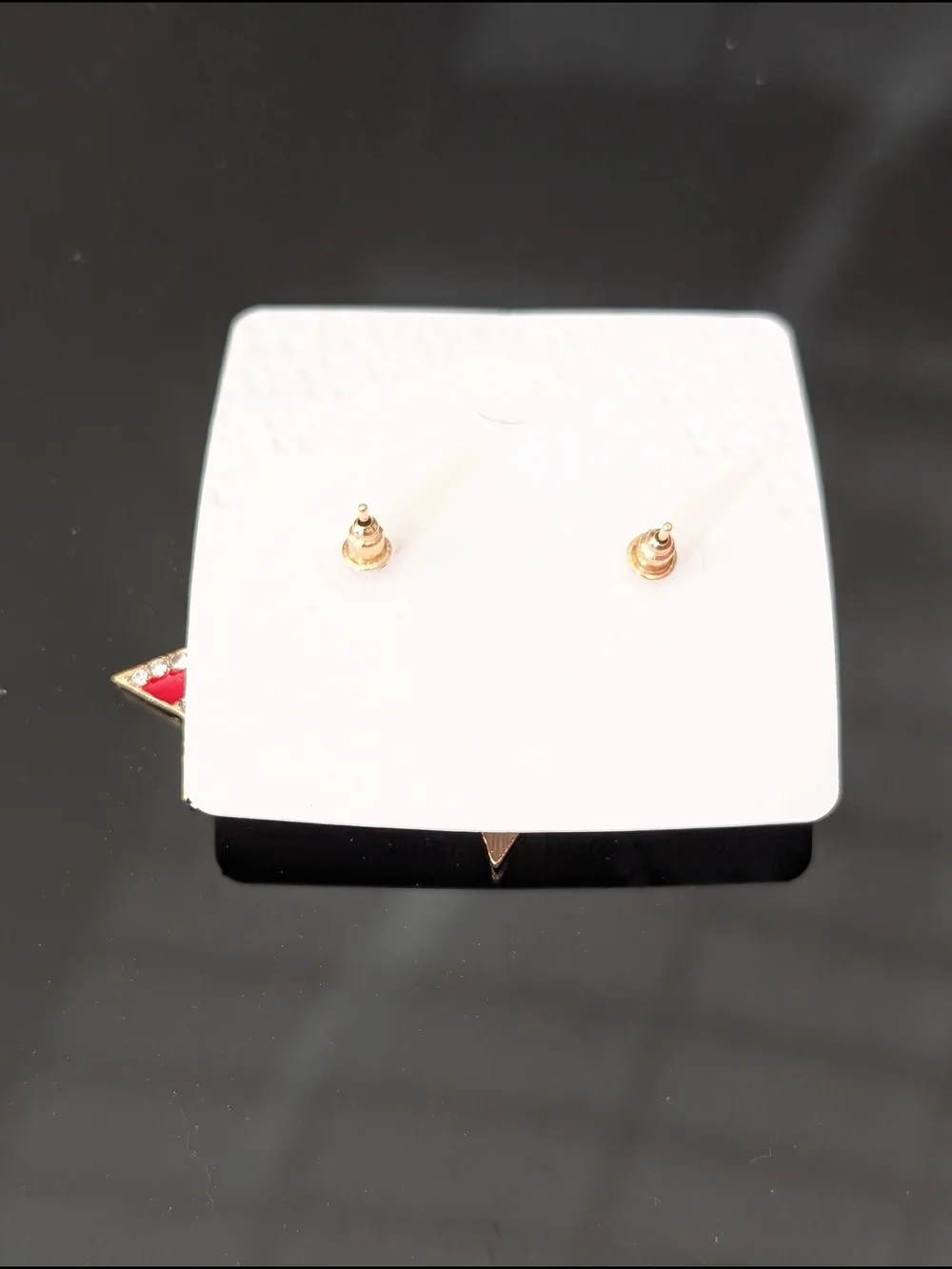 Mint Red & Blue Star Drop Earrings with Gold Accents